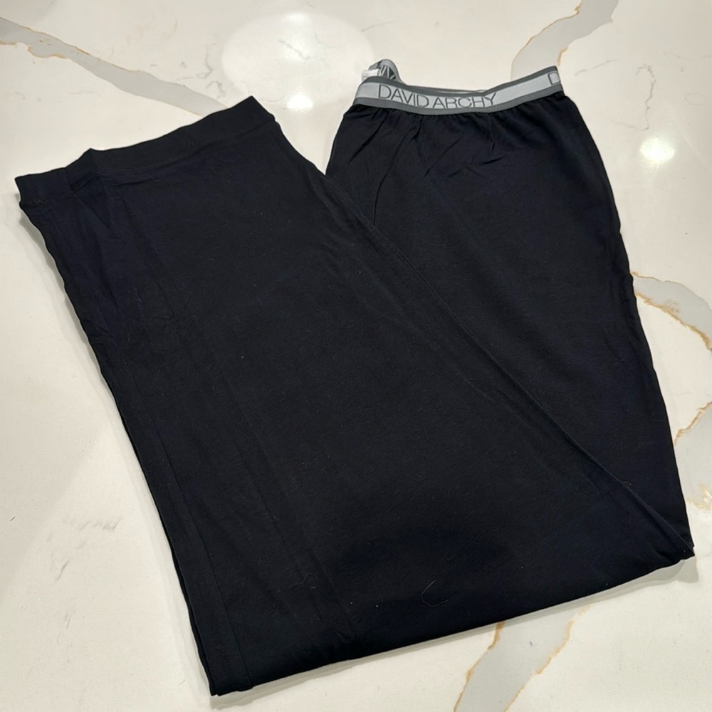 David Archy Men’s Large Black Cotton Lounge Pants - Like new!